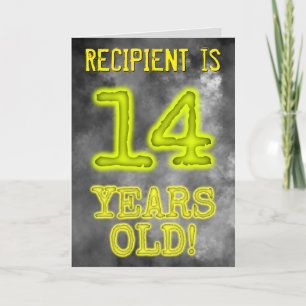 Carte Aura éffrayante Lumineuse Look "14 ANS !" + Nom