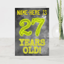 Carte Aura éffrayante Lumineuse Look "27 ANS !" + Nom