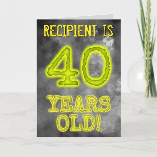 Carte Aura éffrayante Lumineuse Look "40 ANS !" + Nom (Devant)