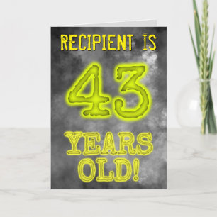 Carte Aura éffrayante Lumineuse Look "43 ANS !" + Nom