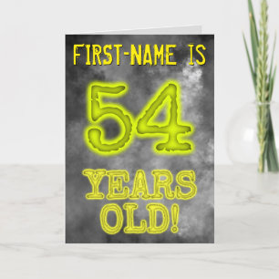 Carte Aura éffrayante Lumineuse Look "54 ANS !" + Nom
