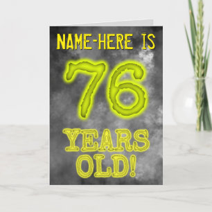 Carte Aura éffrayante Lumineuse Look "76 ANS!" + Nom