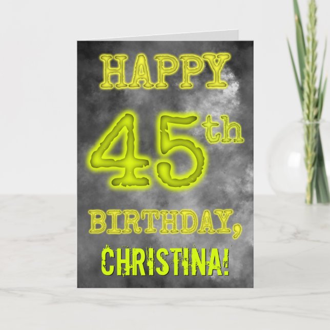 Carte Aura éffrayante Lumineuse Look "HEUREUX 45ème anni (Devant)