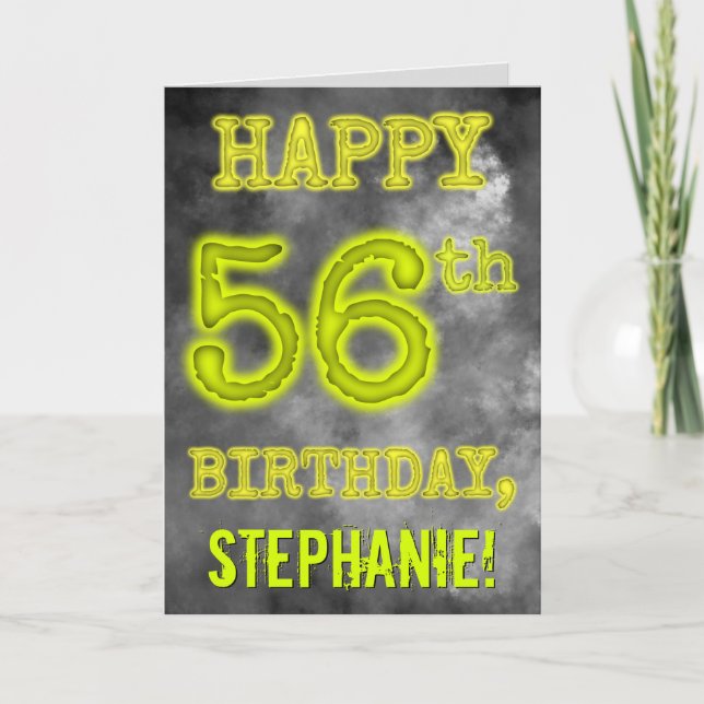 Carte Aura éffrayante Lumineuse Look "HEUREUX 56ème anni (Devant)