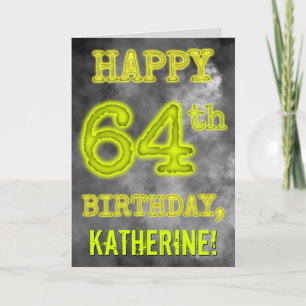 Carte Aura éffrayante Lumineuse Look "HEUREUX 64ème anni
