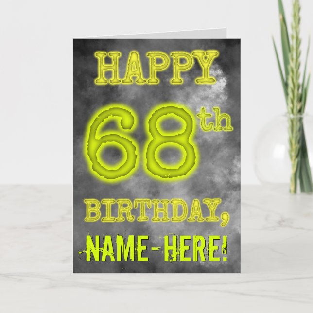 Carte Aura éffrayante Lumineuse Look "HEUREUX 68ème anni (Devant)