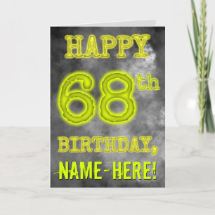 Carte Aura éffrayante Lumineuse Look "HEUREUX 68ème anni