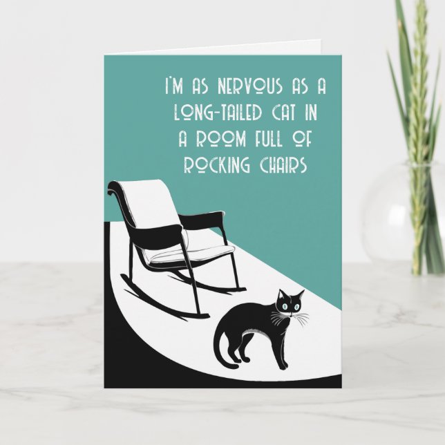 Carte aussi nerveux qu'un chat à queue longue (Devant)