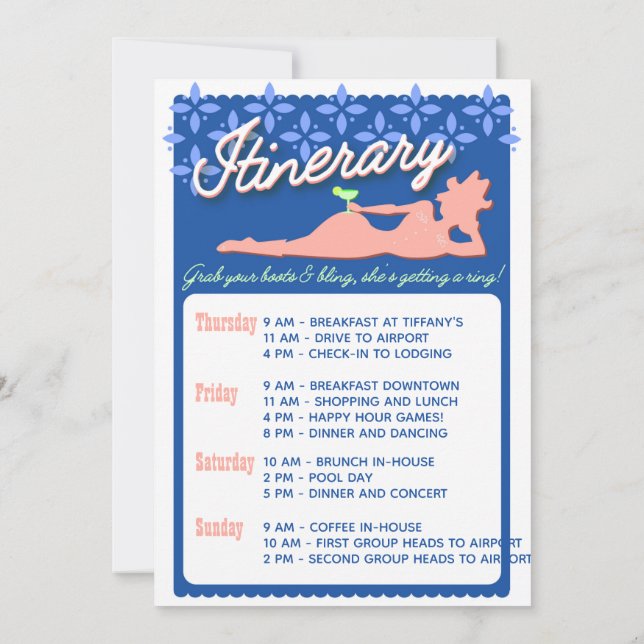 Carte Austin Texas Bachelorette Heekend Itinéraire (Dos)