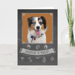 Carte Australian Shepherd Chalkboard Birthday Card