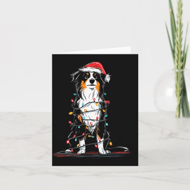 Carte Australian Shepherd Christmas Graphics Dog Lights  (Devant)