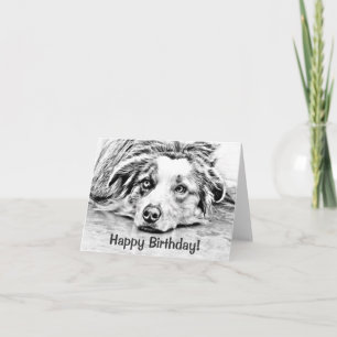 Carte Australian Shepherd dog art