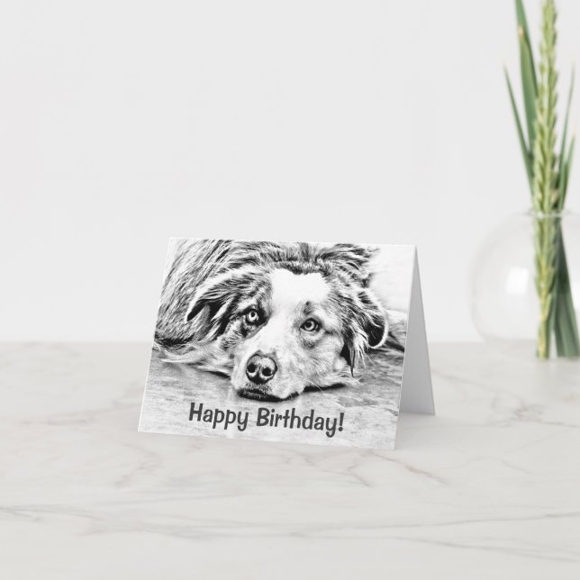 Carte Australian Shepherd dog art (Devant)