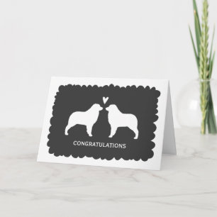 Carte Australian Shepherds Mariage Félicitations