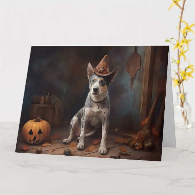 Carte Australie Citrouilles de bétail Halloween effroi (Fleur jaune)