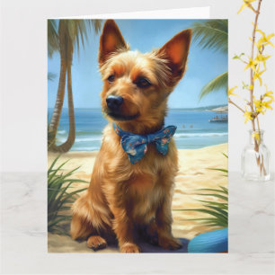 Carte Australien Terrier On Beach amoureux des chiens ca
