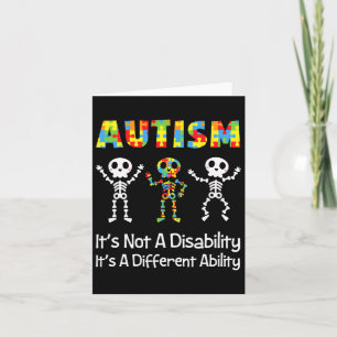 Carte Autisme Capacité différente Skull Skeleton Neurodi