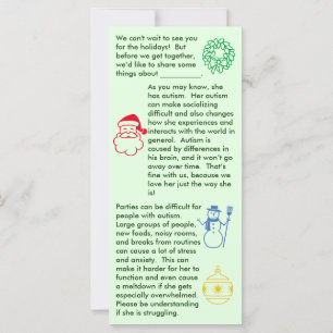 Carte Autisme Christmas Girl Flat Card