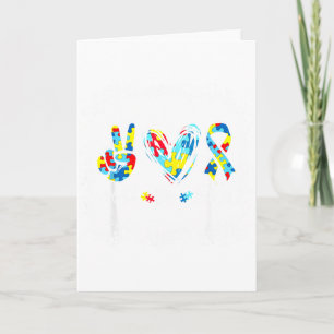 Carte Autisme Sensibilisation Paix Amour Autisme Ruban P