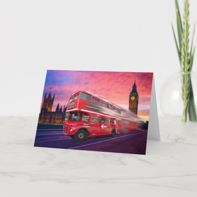 Carte Autobus et Big Ben de Londres (Devant)