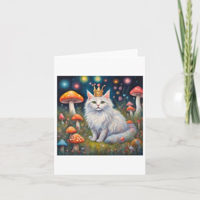 Carte Autocollant de chat royal léger super mignon (Devant)