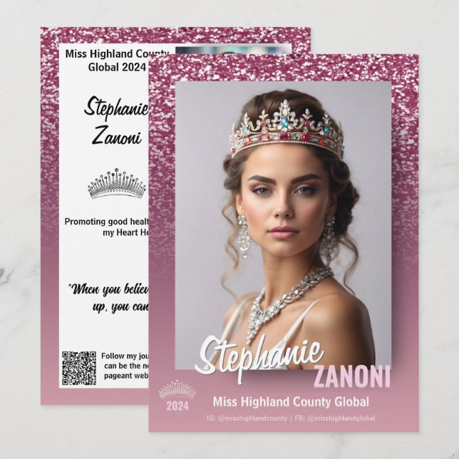 Carte Autographe du concours de framboise Sparkle  (Devant / Derrière)