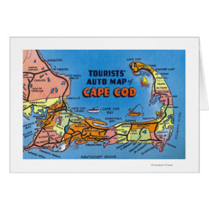 Carte automatique détaillée de Cape Cod