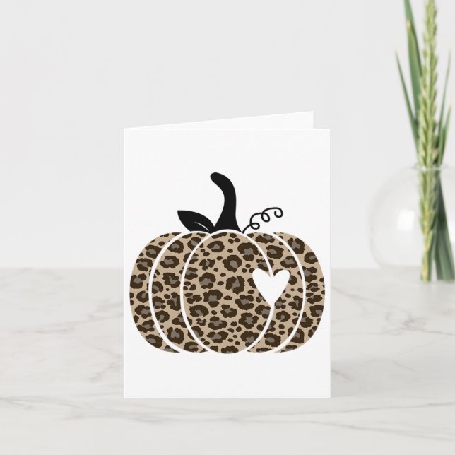 Carte Automne Citrouille mignon Thanksgiving Automne Leo (Devant)