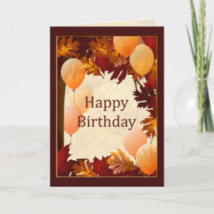 Carte Automne Couleurs Arbre Feuilles Joyeux Anniversair
