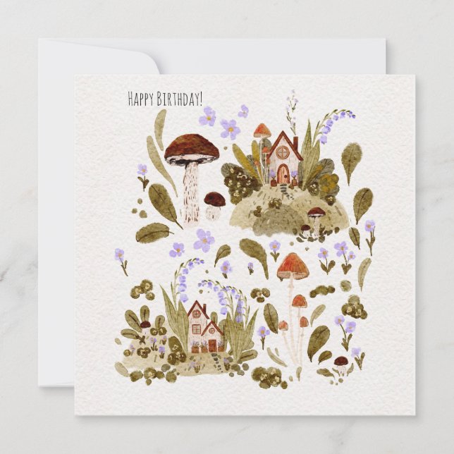 Carte Automne dans l'aquarelle des bois (Devant)