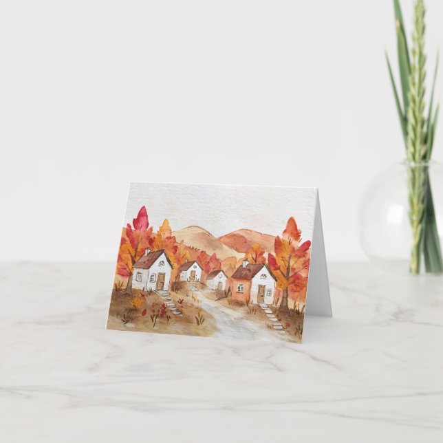 Carte Automne en Virginie Aquarelle (Devant)