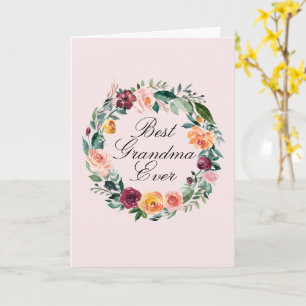 Carte Automne Fleur Rose Fleur Floral Wreath Best Grand-