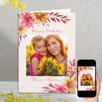 Automne Floral photo personnalisée Anniversaire