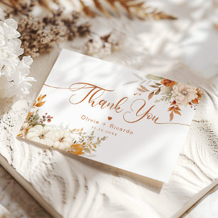 Carte Automne moderne Automne Mariage merci