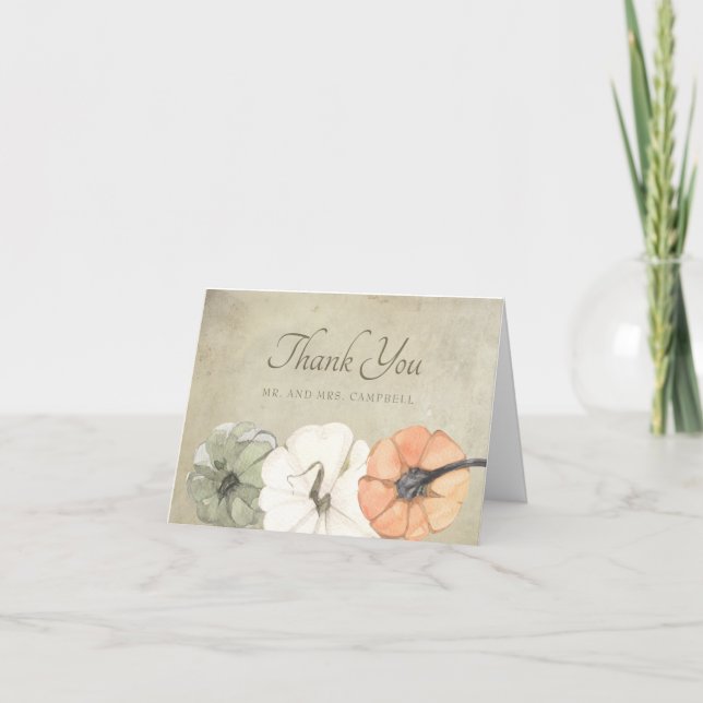 Carte Automne Russe Automne Blanc Orange Citrouille Merc (Devant)