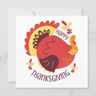 Carte Automne Stylisé Assis Turquie Bon thanksgiving