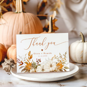 Carte Automne Terracotta Automne Mariage merci