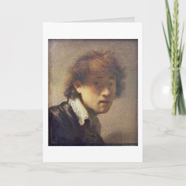 Carte Autoportrait à l'âge jeune par Rembrandt Van Rijn (Devant)