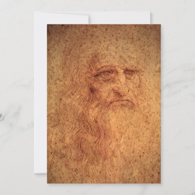 Carte Autoportrait de Léonard de Vinci, Art Renaissance (Devant)