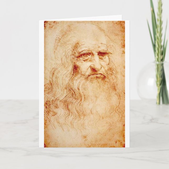 Carte Autoportrait de Leonardo da Vinci circa 1510-1515 (Devant)