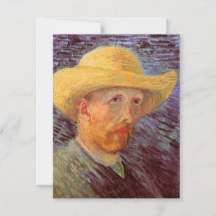 Carte Autoportrait de Vincent van Gogh au chapeau de pai