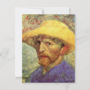 Carte Autoportrait de Vincent van Gogh au chapeau de pai