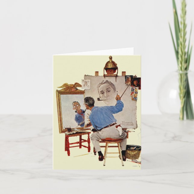 Carte Autoportrait triple (Devant)