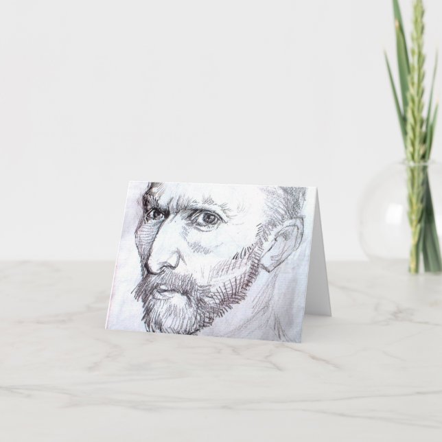 Carte Autoportrait Van Gogh Dessin d'art (Devant)