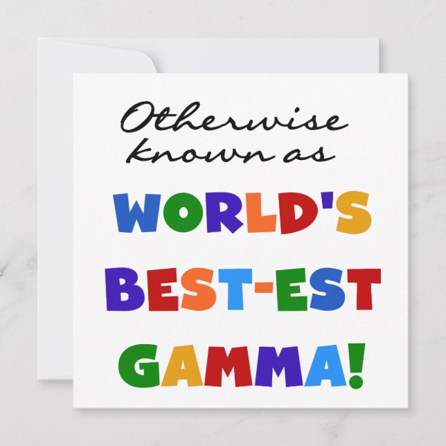 Carte Autrement connu comme le meilleur cadeau Gamma (Devant)