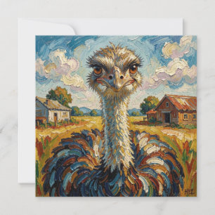 Carte Autruche Impasto dans un Ranch   Vierge