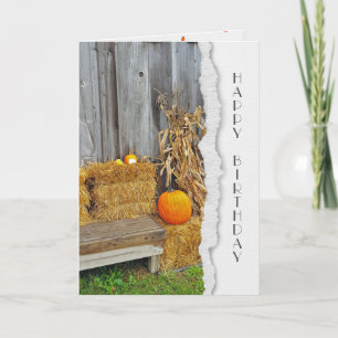 Carte Autumn Barn with Pumkin