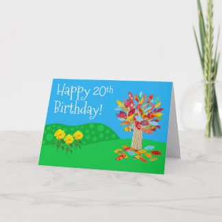 Carte Autumn tree 20th birthday card new by Jo Images