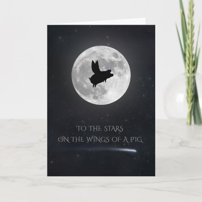 Carte Aux Étoiles Sur Les Ailes D'Un Cochon (Devant)