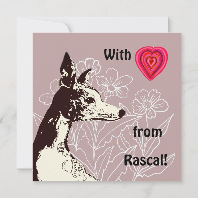 Carte Avec amour de votre Whippet (Devant)